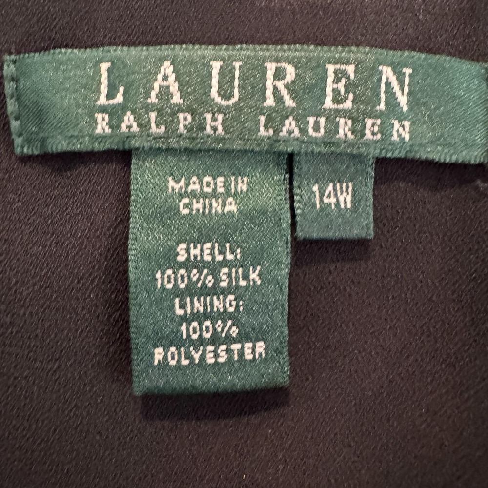 VTG Lauren Ralph Lauren 100% Silk Paisley A‑Line Skirt 14 Black Brown Whimsigoth - Picture 7 of 9